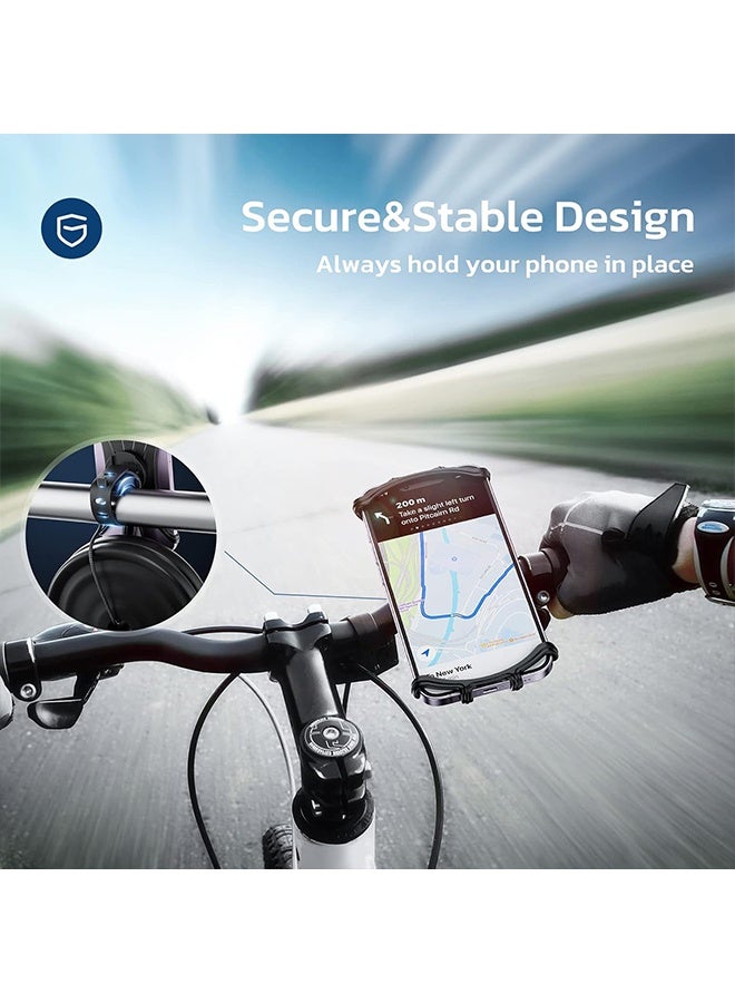 Bike Phone Mount, Universal Bike Cell Phone Holder, 360° Rotatable, Silicone Bicycle,Phone Compatible( Black) - Image 5